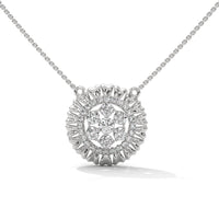 Sun Rays Flower Silver Necklace
