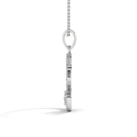 Small  Crescent Moon Silver Diamond Necklace