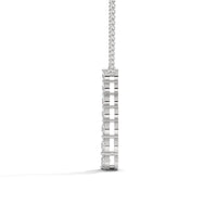 Graduated Diamond Drop Silver Necklace