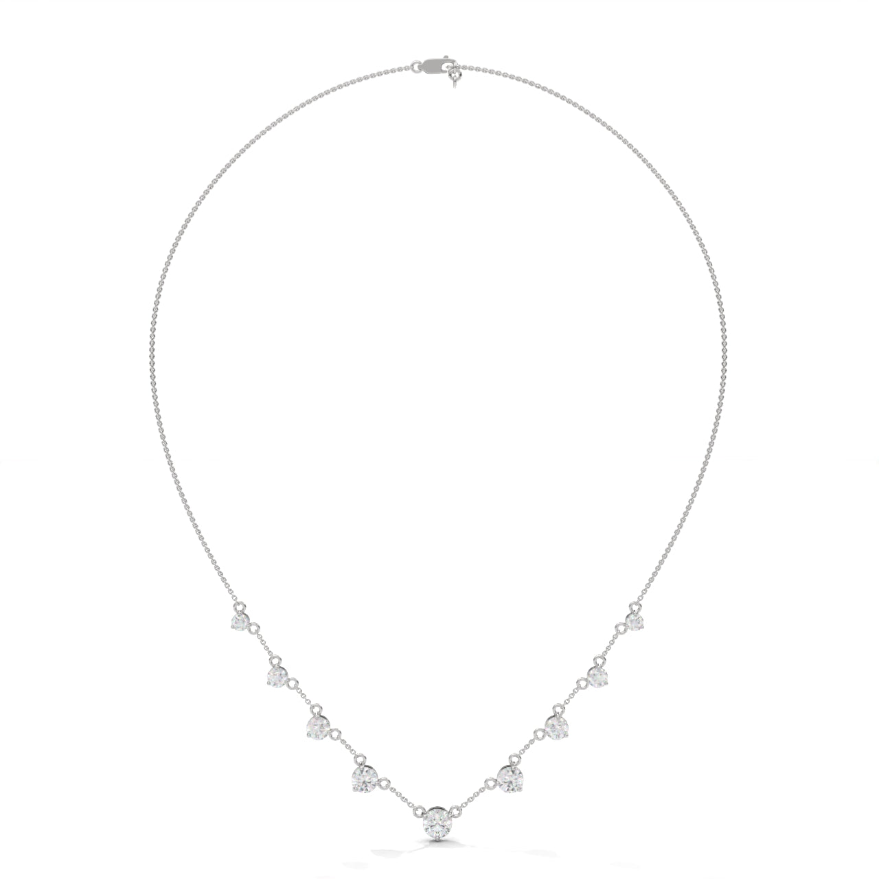 Silver Plated Cubic Zirconia Silver Nacklace