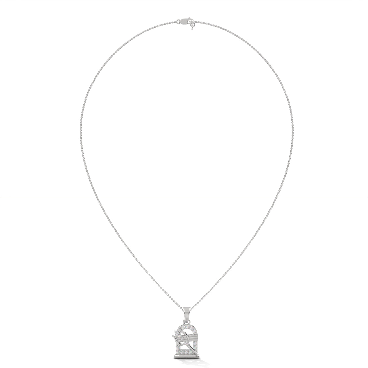 Sterling Silver Shiv Trishul & Lingam Pendant