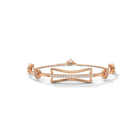 Diamond Bar Silver Charm Bracelet