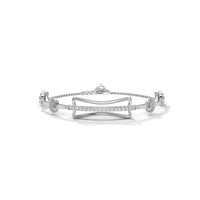 Diamond Bar Silver Charm Bracelet