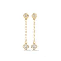 Clover Dropping Silver Earrings