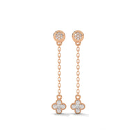 Clover Dropping Silver Earrings