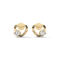 Heart Shaped Solitaire Diamond Stud Earrings