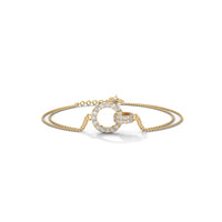 Circle Design Double Chain Siver Bracelet
