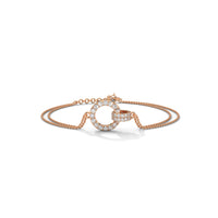 Circle Design Double Chain Siver Bracelet