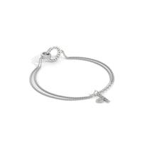 Circle Design Double Chain Siver Bracelet