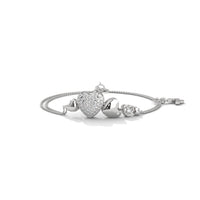 Dual Heart Bezzel Silver Bracelet