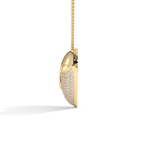 Fashionable Heart Shape Silver Pendant With Diamond Silver Necklace