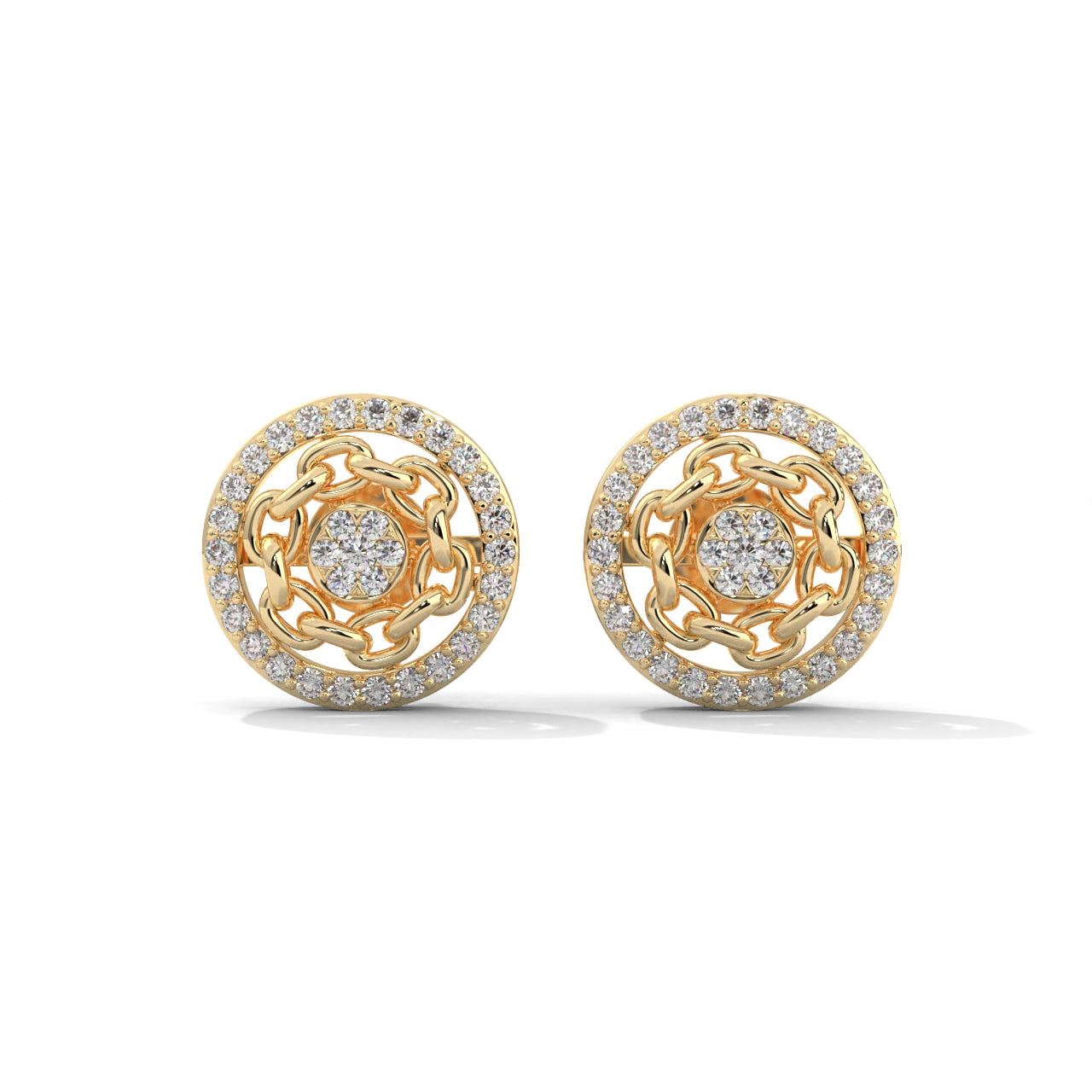 Round Zircon Silver Earrings
