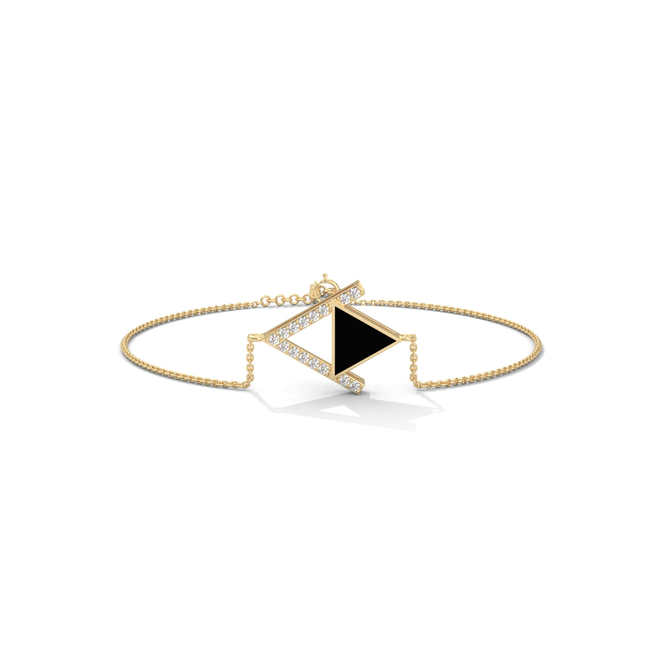 Interlocking Triangle Silver Bracelet