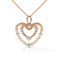 Stylish Dual Heart With Chain Silver Necklace