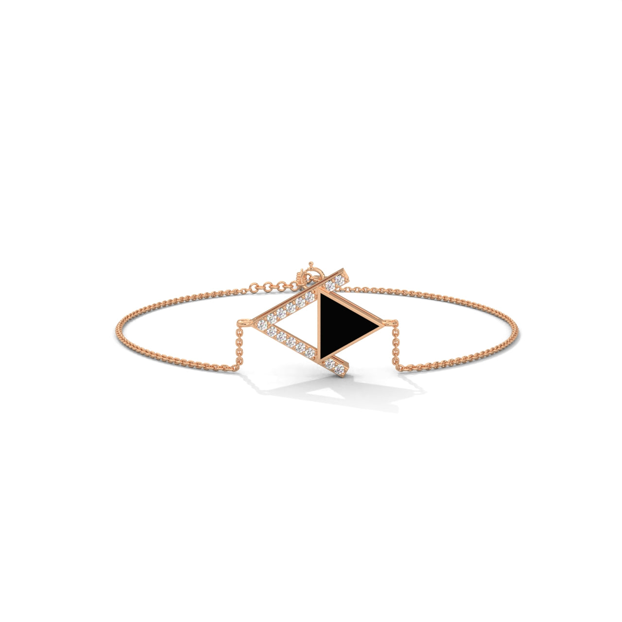 Interlocking Triangle Silver Bracelet