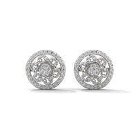 Round Zircon Silver Earrings