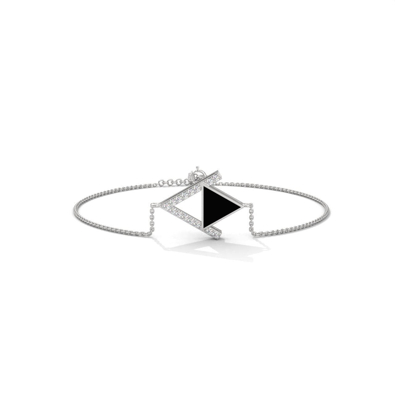 Interlocking Triangle Silver Bracelet