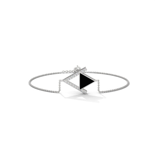 Interlocking Triangle Silver Bracelet