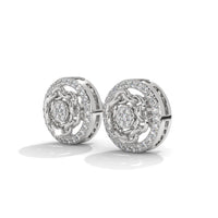 Round Zircon Silver Earrings