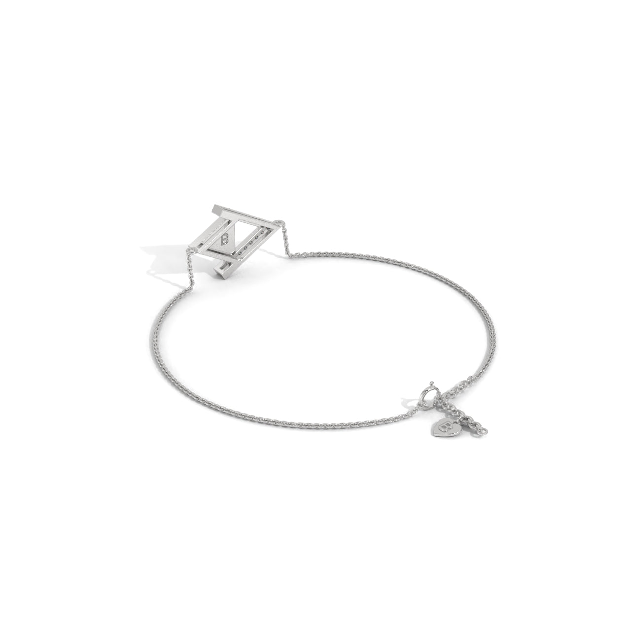 Interlocking Triangle Silver Bracelet
