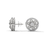 Round Zircon Silver Earrings