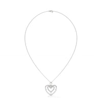 Stylish Dual Heart With Chain Silver Necklace