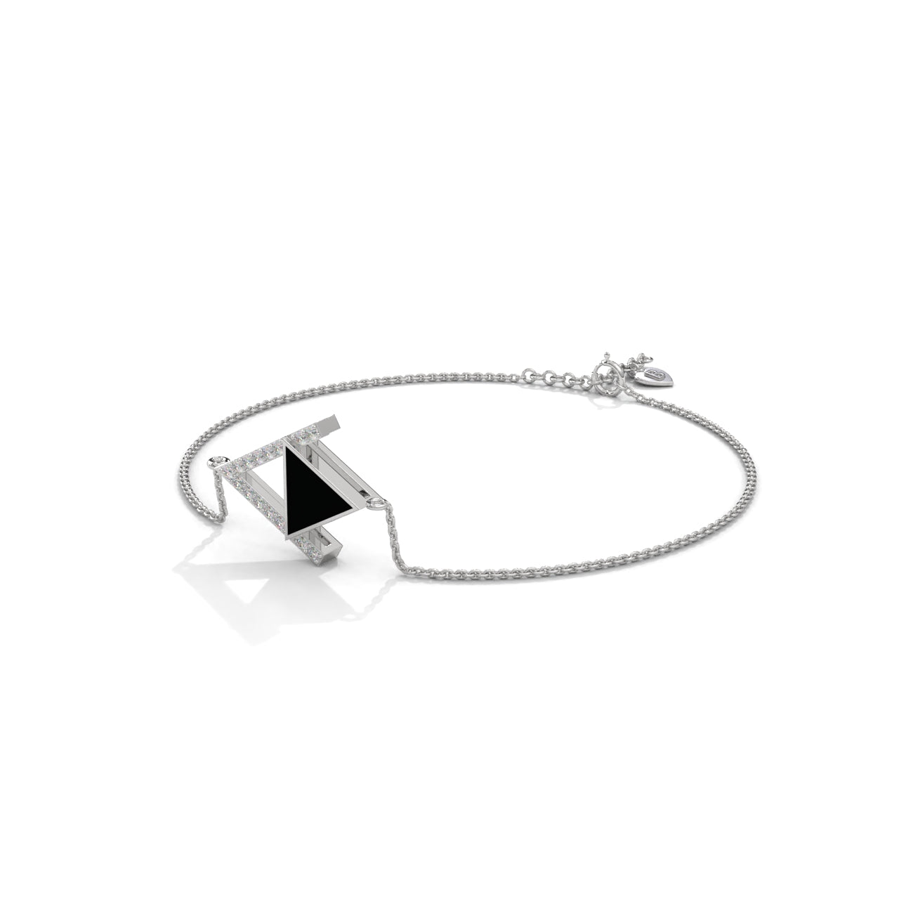Interlocking Triangle Silver Bracelet