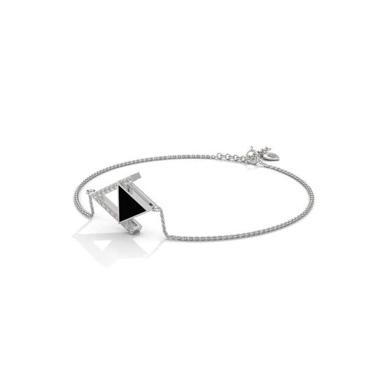 Interlocking Triangle Silver Bracelet