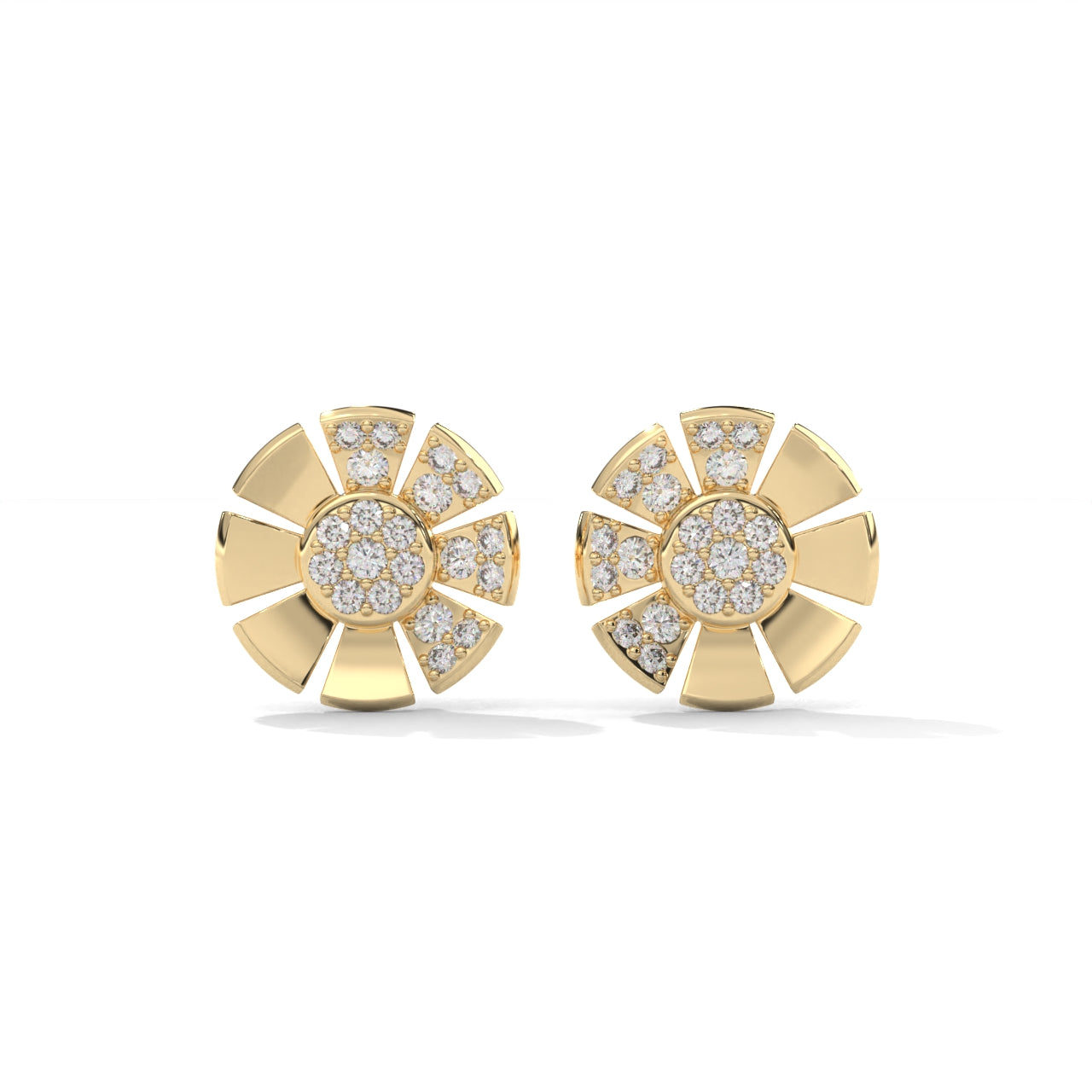 Brilliant Round Diamond silver Earrings