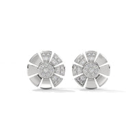 Brilliant Round Diamond silver Earrings