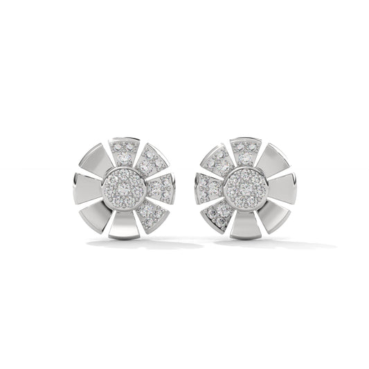 Brilliant Round Diamond silver Earrings