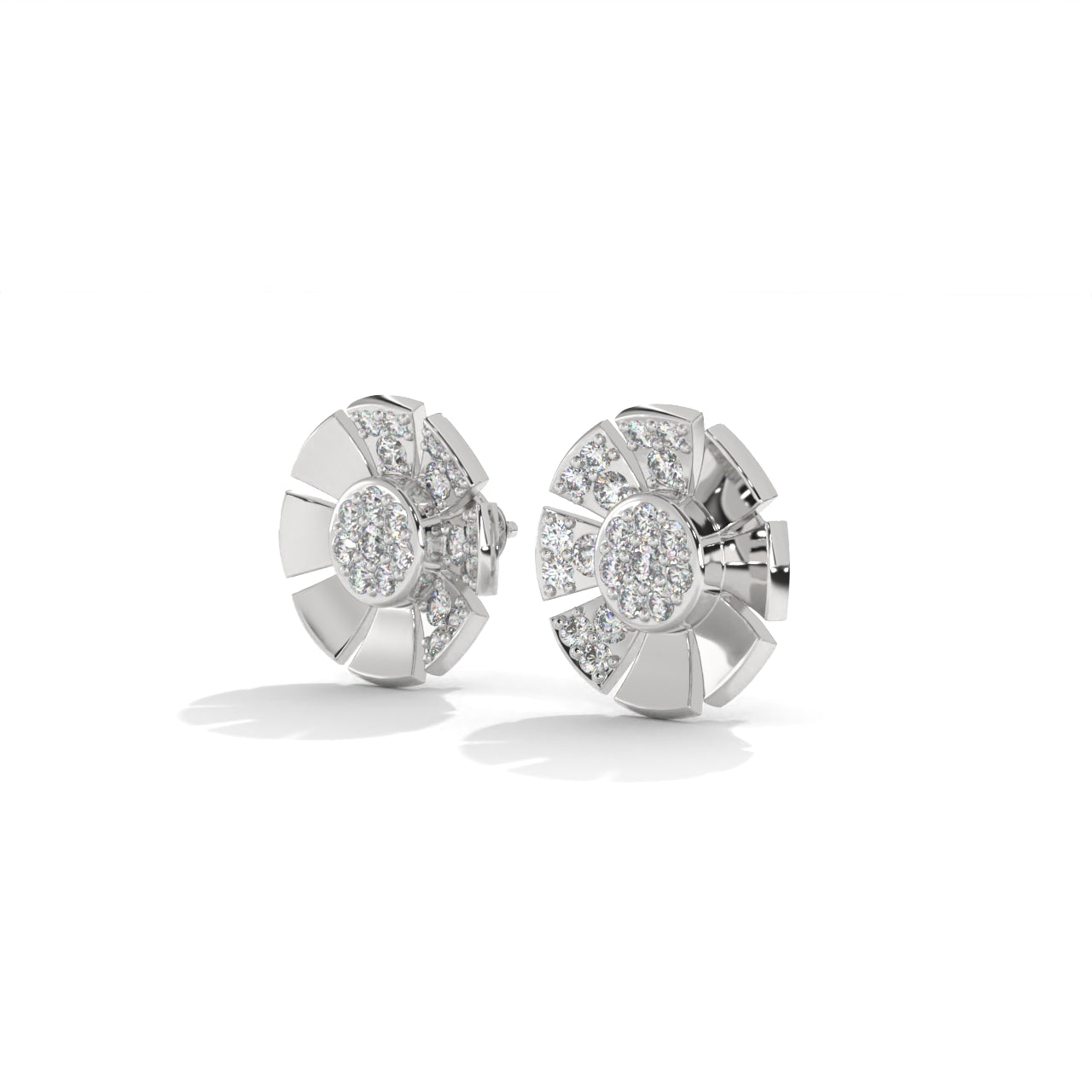 Brilliant Round Diamond silver Earrings