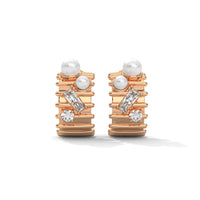 Minimalist Pearl Silver Stud Earrings