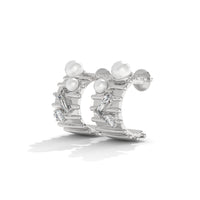 Minimalist Pearl Silver Stud Earrings