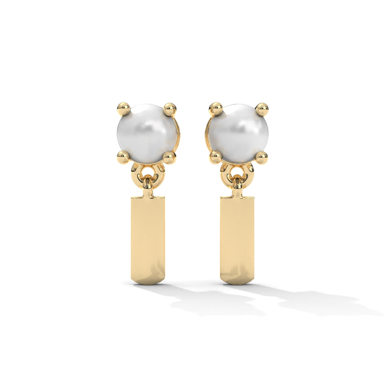 Pearl Zircon Small Silver Earrings