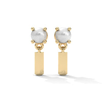 Pearl Zircon Small Silver Earrings