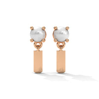 Pearl Zircon Small Silver Earrings