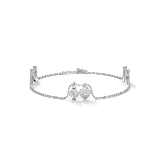 Heart Charm Silver Bracelet
