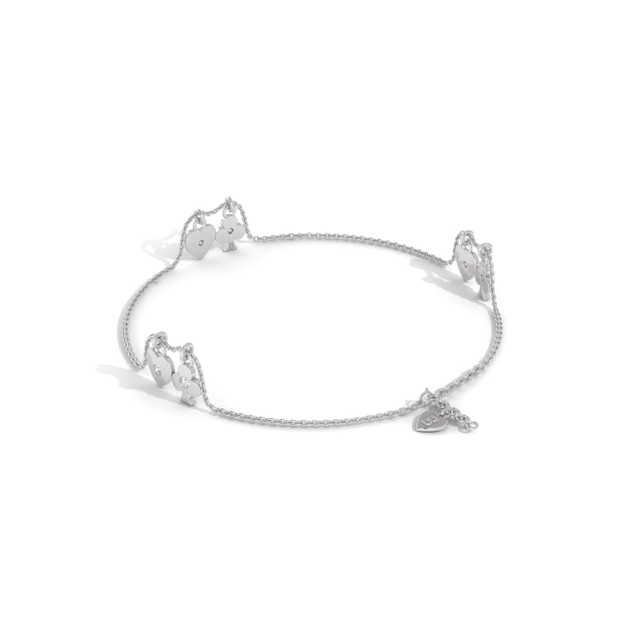 Heart Charm Silver Bracelet
