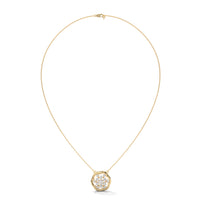 Tiny Flower Pendent With Joint Chain Silver Diamond Necklace