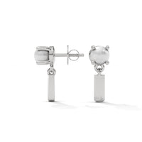 Pearl Zircon Small Silver Earrings