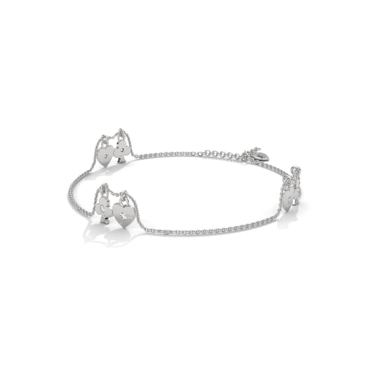 Heart Charm Silver Bracelet