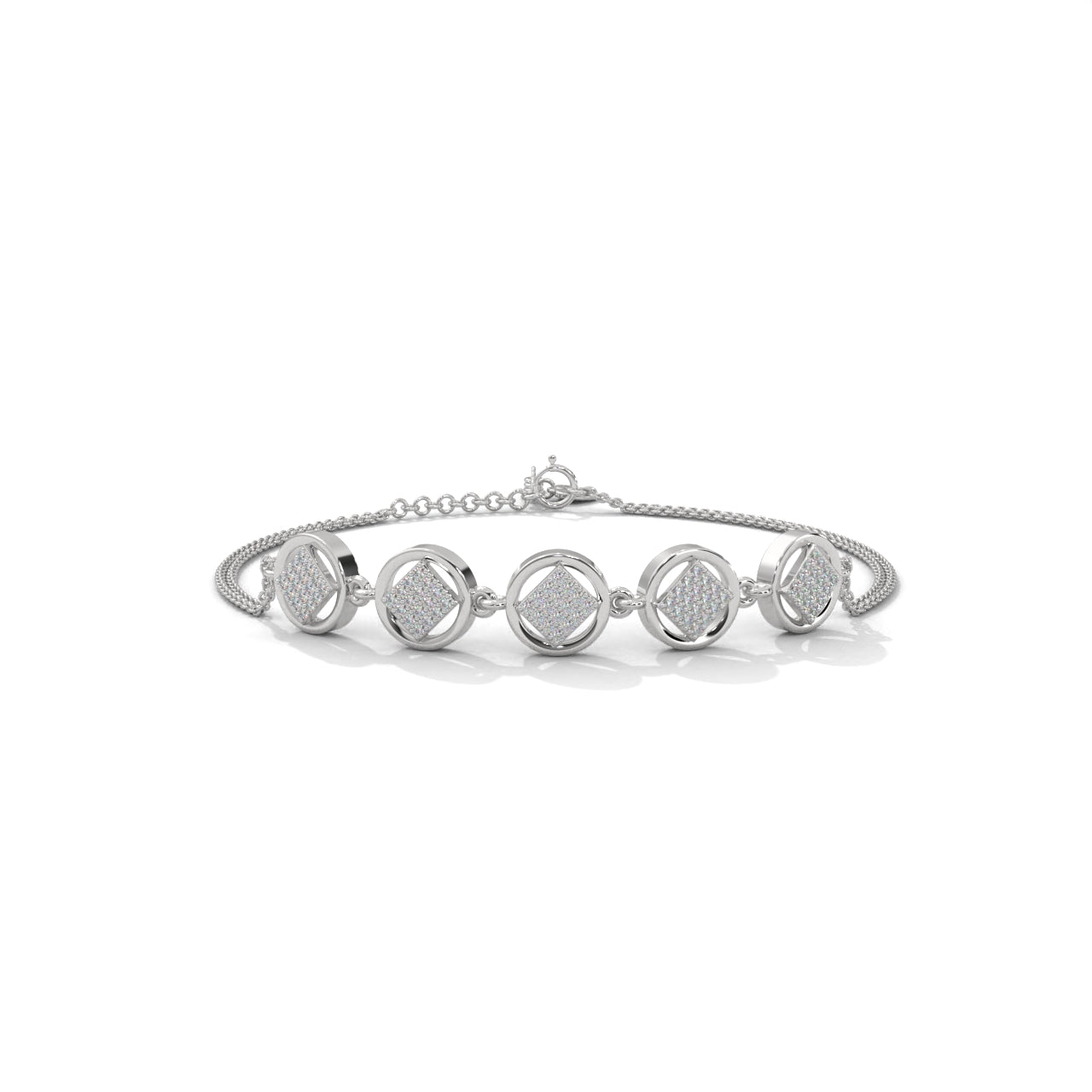 Magnificent Silver Diamond Tennis Bracelet