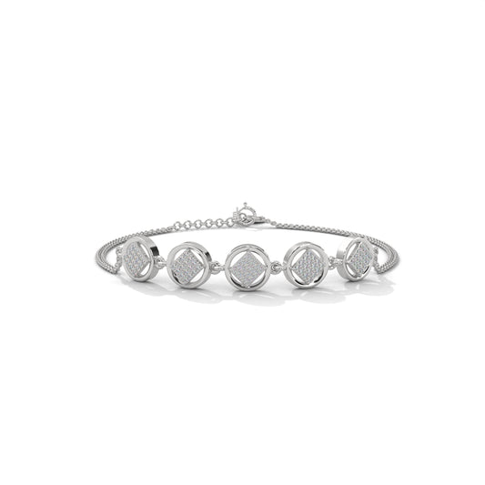 Magnificent Silver Diamond Tennis Bracelet