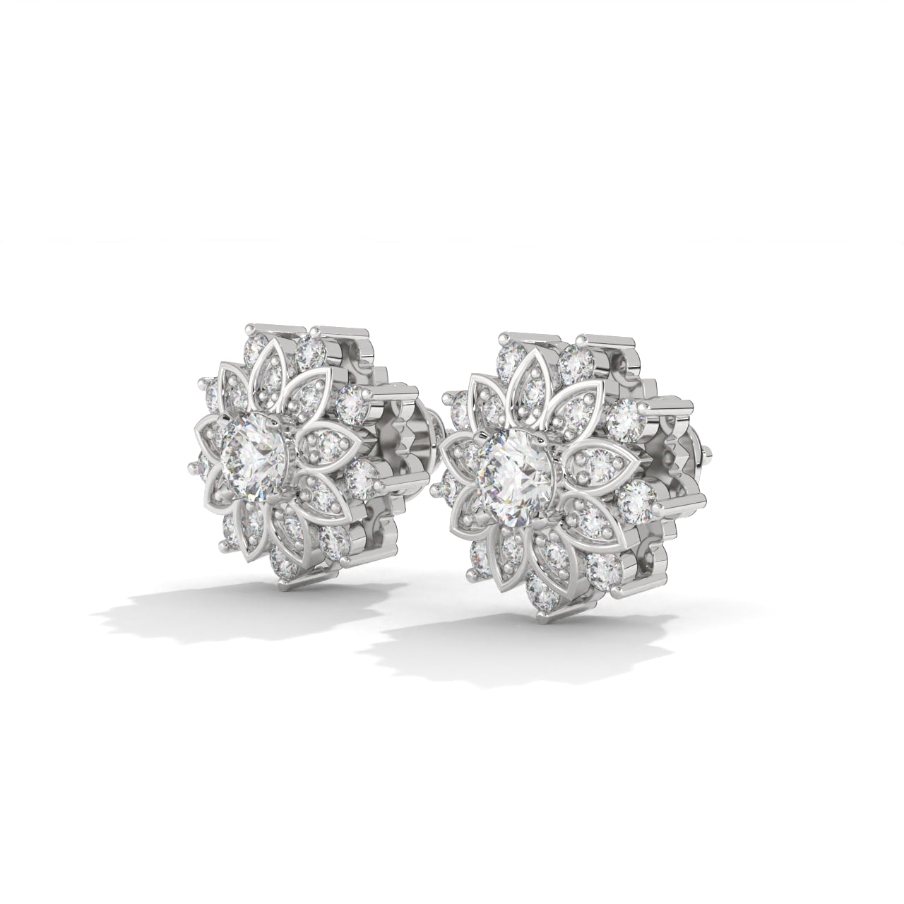 Cluster Silver Earrings