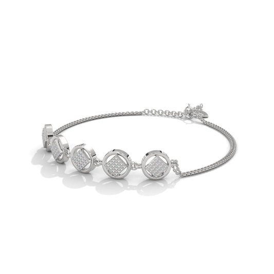 Magnificent Silver Diamond Tennis Bracelet