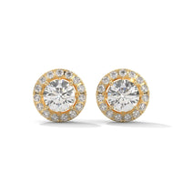 Diamond Cluster Stud Silver Earrings