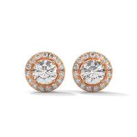 Diamond Cluster Stud Silver Earrings