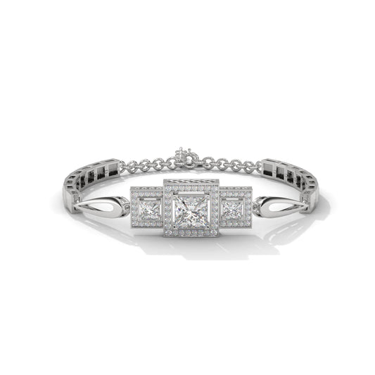 Lustrous Cuff Party Wear Silver Bracelet