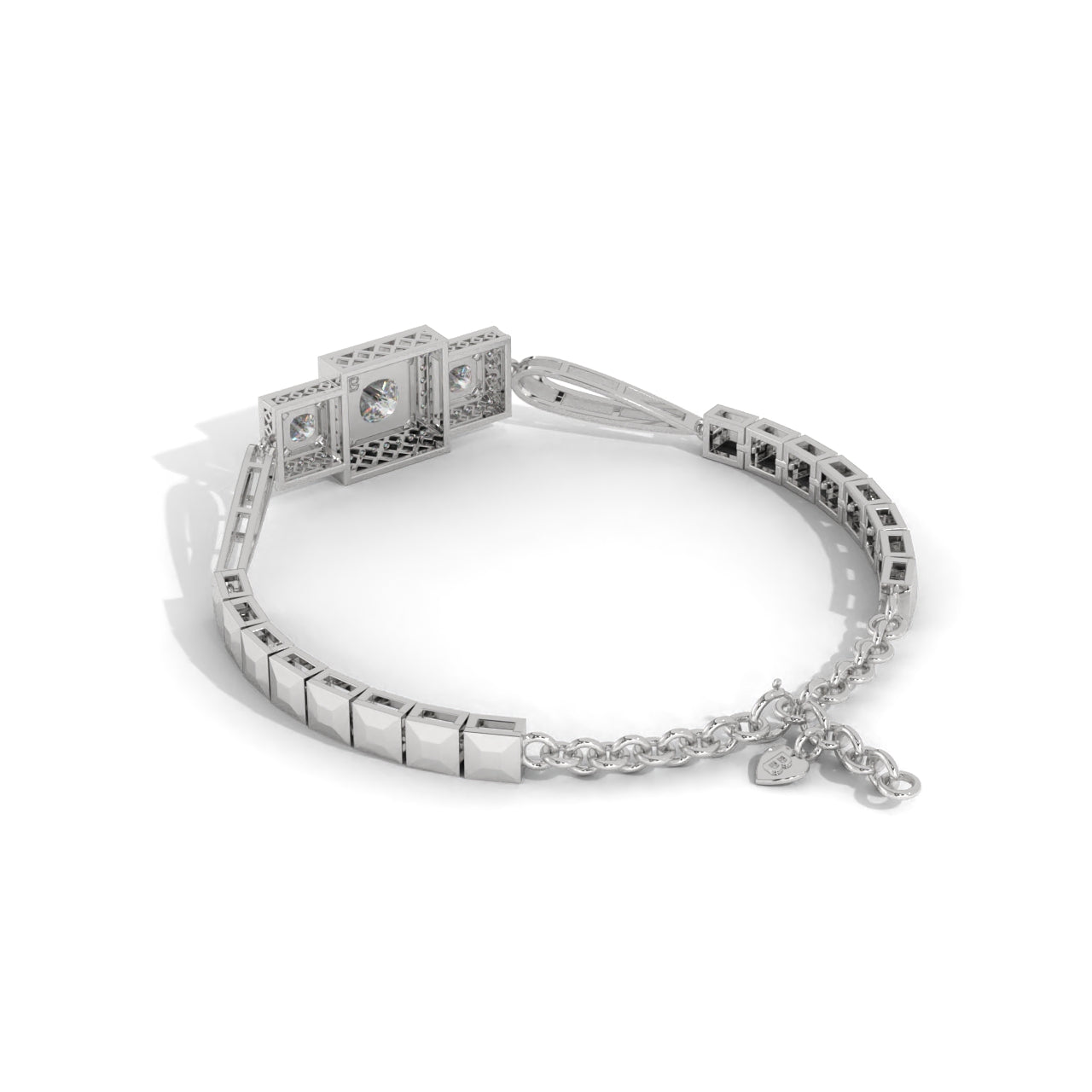 Lustrous Cuff Party Wear Silver Bracelet